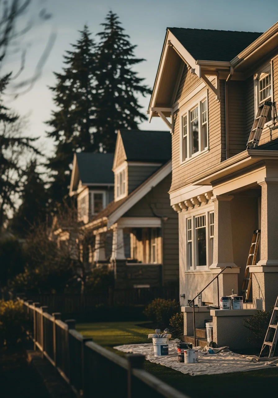 A professional tradesperson working on a Federal Way home exterior, showing skilled execution and quality workmanship.