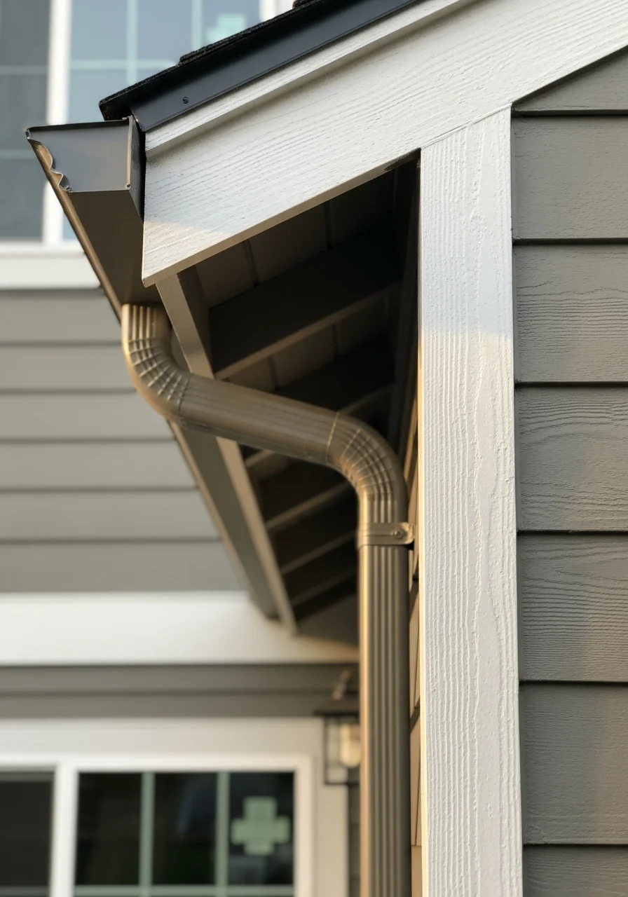 A close-up of professional workmanship on a Frederickson home exterior, showing attention to detail and quality craftsmanship.