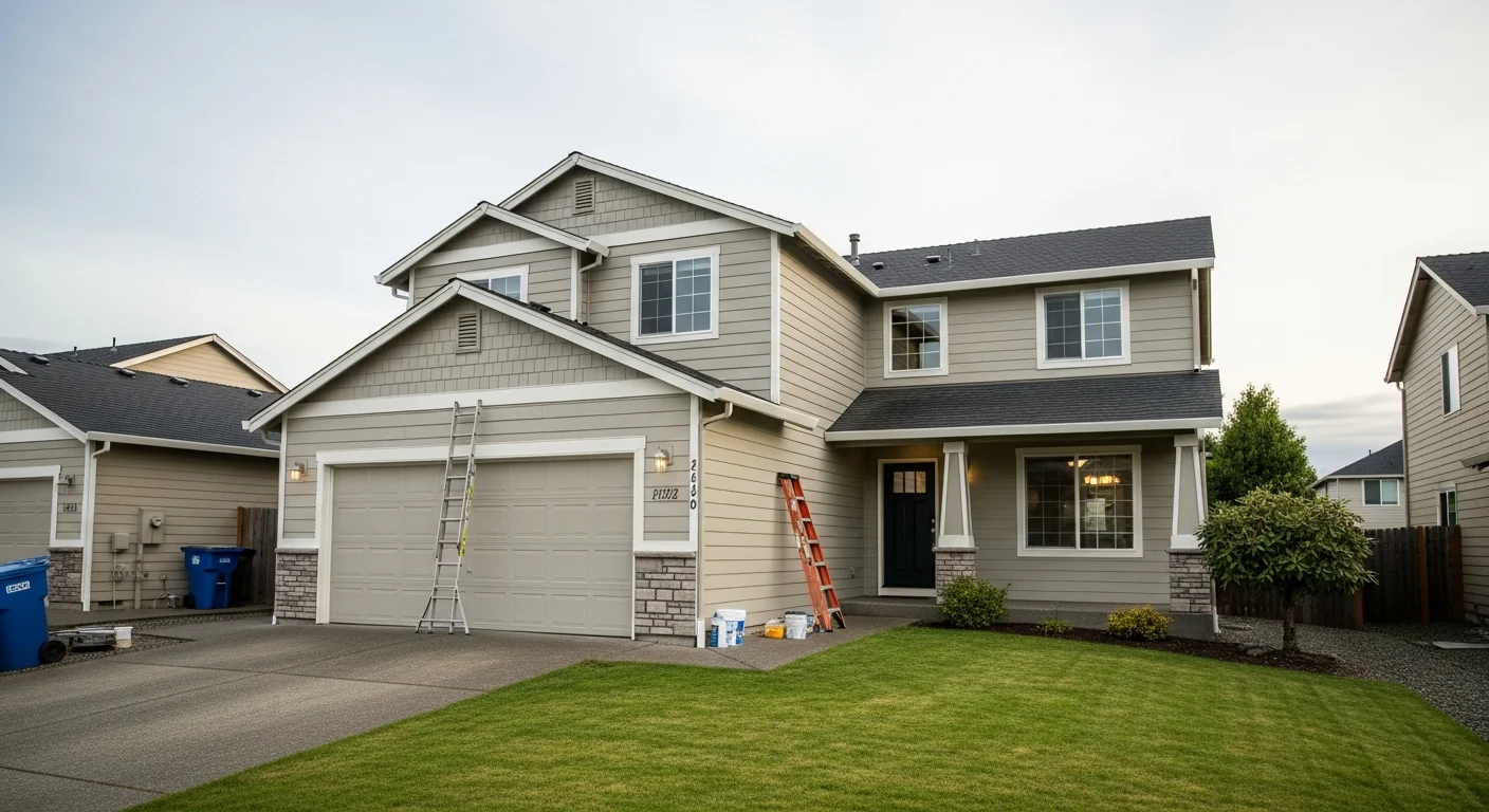 A well-maintained residential home in Frederickson with a manicured lawn and clear driveway, typical of the area's suburban neighborhoods.