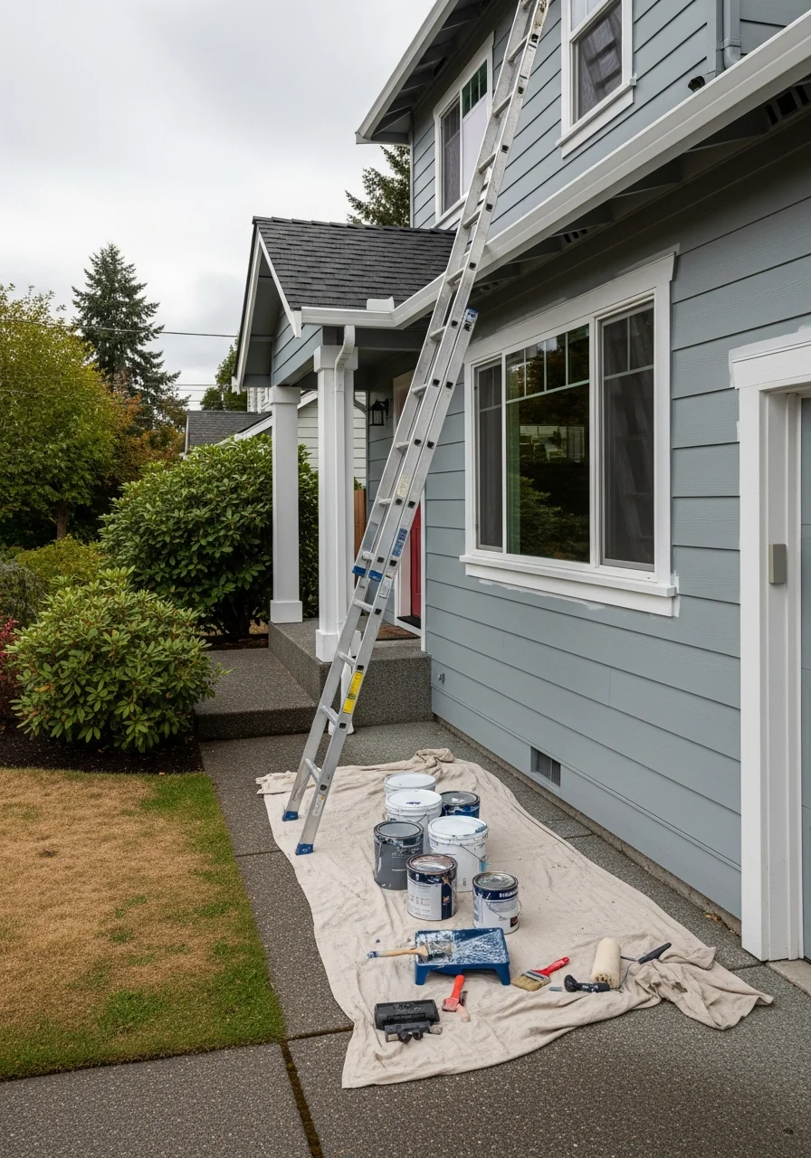 A professional tradesperson working on a Lakewood home, demonstrating skilled craftsmanship and attention to detail.