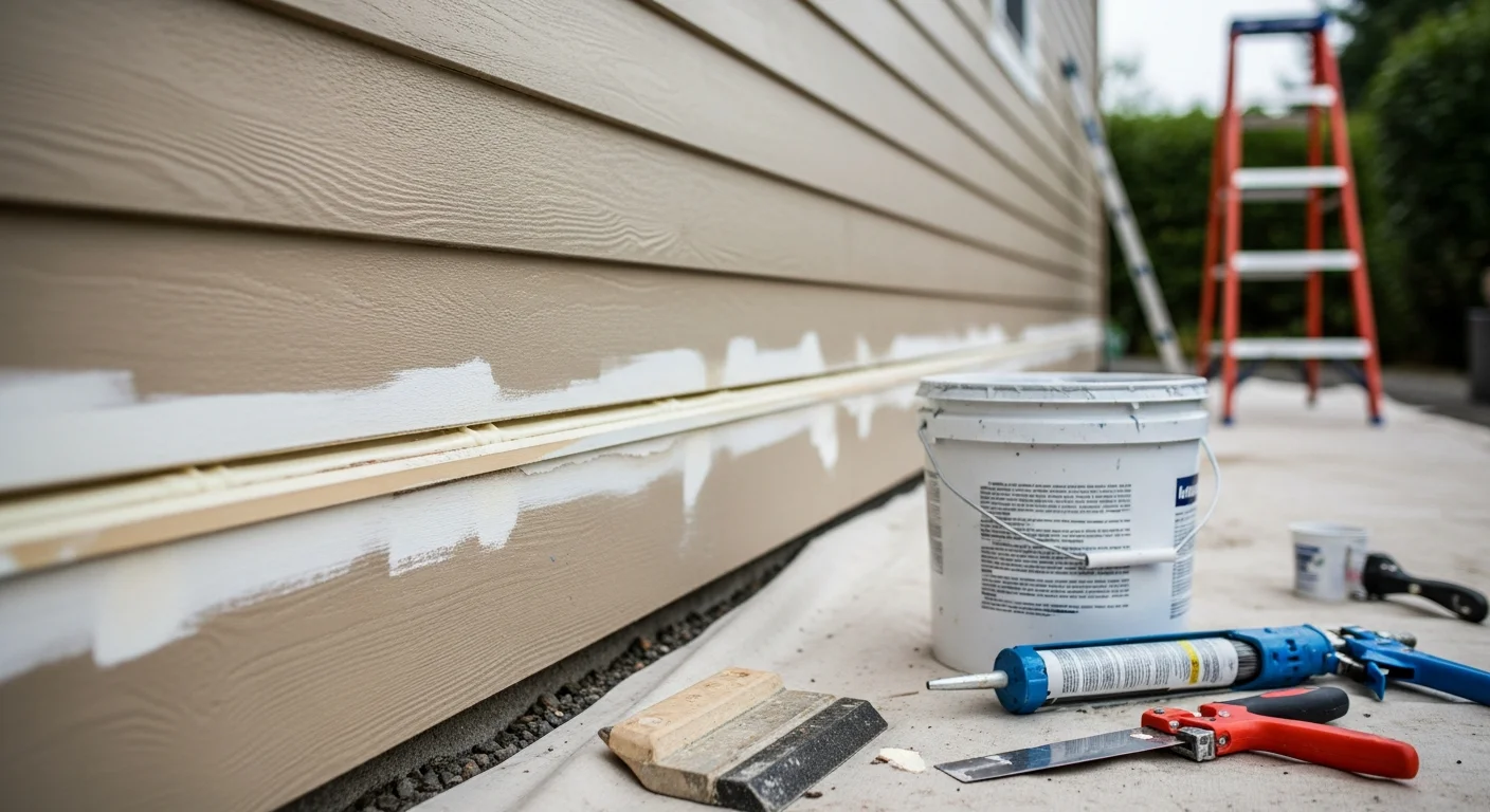 A freshly painted single-family home exterior in Frederickson, WA showing clean white trim, painted wood lap siding, and a sealed front door. The home sits on a residential street typical of Pierce County neighborhoods.